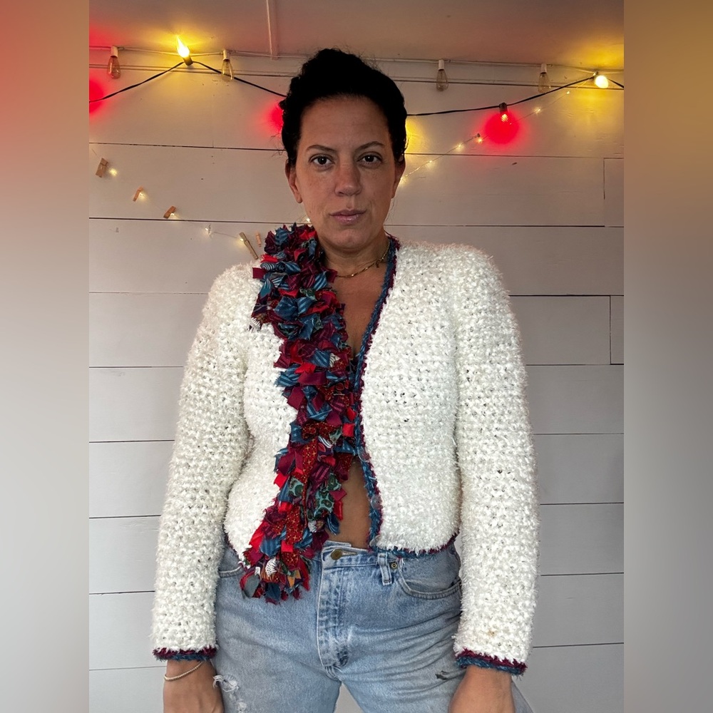 ESTELLE GRACER Fiber Artist Art-to-Wear Handwoven OOAK Cardigan Jacket 1982